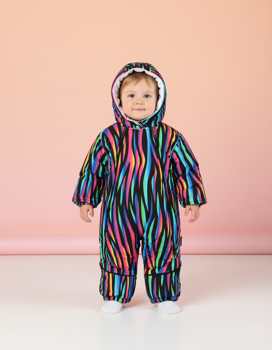 Convertible baby snowsuit and sleeping bag 2 in 1, handmade in Europe with premium insulation