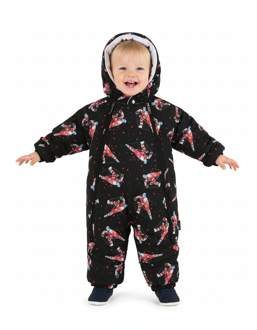 Infant winter sleeping bag that transforms into a full snowsuit as your baby grows
