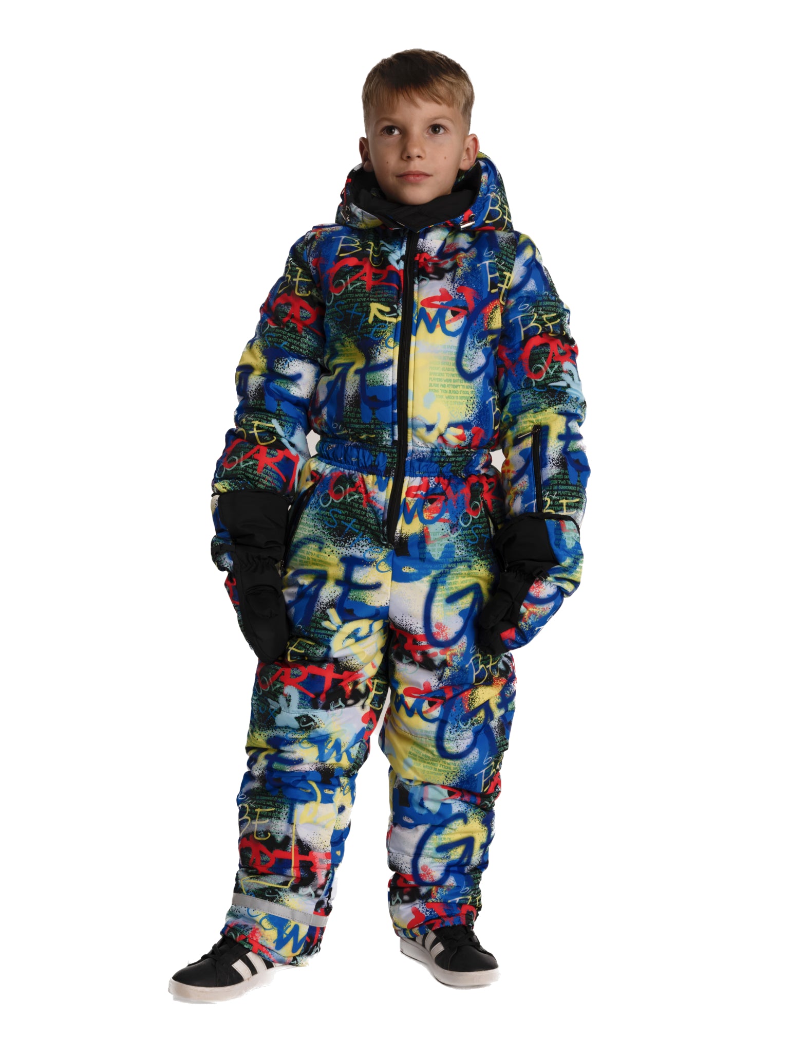 Kids’ insulated ski snowsuit designed for warmth, durability, and winter sports adventures