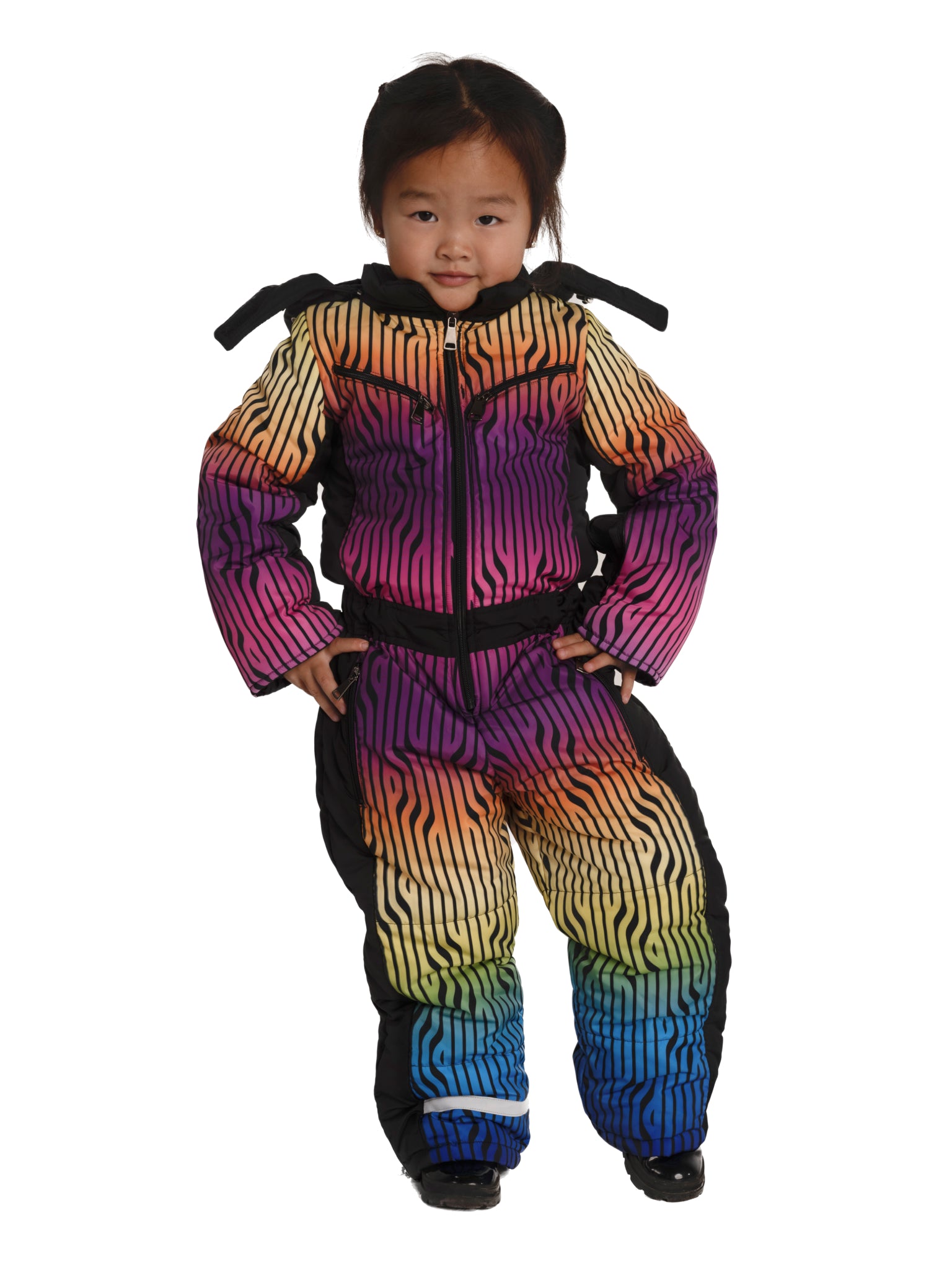 Stylish children’s ski overall with unique Pilguni prints, built for freedom of movement